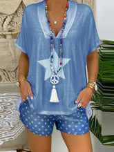 Load image into Gallery viewer, Casual Loose Star Top Pants Set