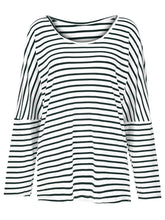 Load image into Gallery viewer, Large Neckline Casual Loose Striped Tops