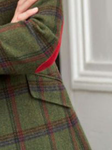 Vintage Casual Plaid Small Suit