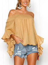 Load image into Gallery viewer, Off-the-shoulder Cotton-linen Top