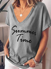 Load image into Gallery viewer, Letter Short Sleeve V-Neck Casual Top