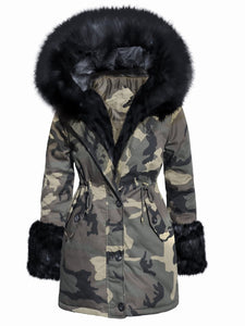 Camouflage Hooded Padded Coat