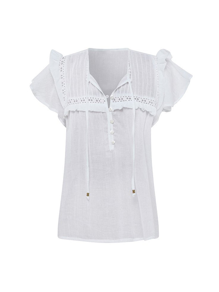 Women Beach Casual Short Sleeve Blouse