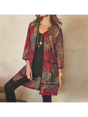 Stylish Spring Printed Jacket Cardigan Elegant
