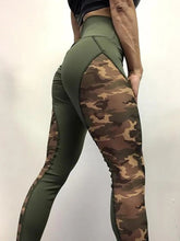 Load image into Gallery viewer, Sexy Camouflage Stitching Tight Hip Yoga Pants