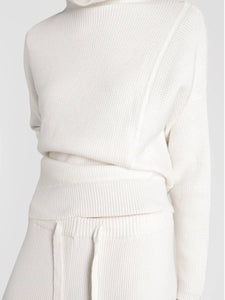 High Collar Knit Two-piece Suit