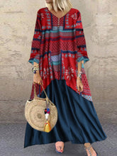 Load image into Gallery viewer, Round Neck Print and Three Quarter Sleeve Dress