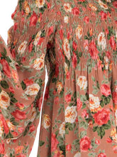 Load image into Gallery viewer, Floral Print Smocked Off The Shoulder Bell Sleeves Top