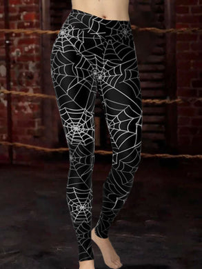 Spider Web Printed Fitness Yoga Track Pants