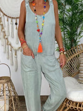 Load image into Gallery viewer, Casual Wild Pure Color Round Neck Sleeveless Jumpsuit