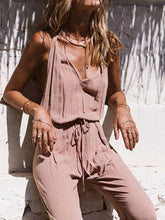 Load image into Gallery viewer, Sexy Sling V-Neck Solid Casual Jumpsuit