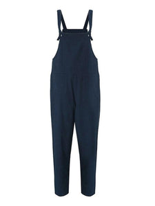 Women Loose Sleeveless Jumpsuit with Pockets