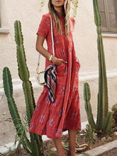 Load image into Gallery viewer, Bohemian Retro Loose Midi Dress