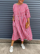 Load image into Gallery viewer, Plaid Casual Long Dress