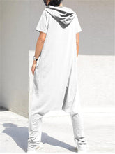 Load image into Gallery viewer, Casual Loose Short Sleeve Hoodie Harem Pants Jumpsuit