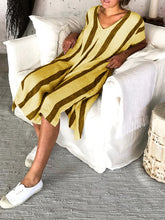 Load image into Gallery viewer, Simple Striped Long Casual Dress