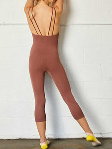 Women Sports Pull-on Style One-piece Yoga Suit