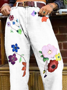 Floral Print Casual Loose Pants