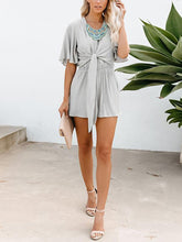 Load image into Gallery viewer, Women Fashion V Neck Short Sleeve Tie Jumpsuits