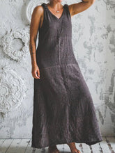 Load image into Gallery viewer, Plain Casual V Neck Sleeveless Linen Dresses