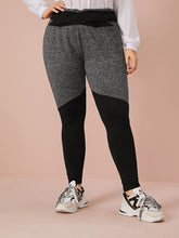 Load image into Gallery viewer, Plus Size Crisscross Waist Two Tone Leggings