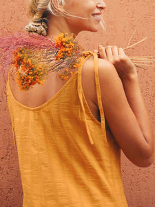 Fashion Casual Sling Plain Lace-Up Halter Jumpsuit