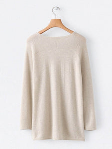 V-neck Knitted Long-sleeved Sweater