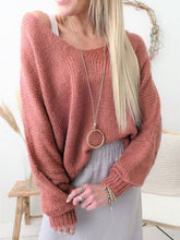 Load image into Gallery viewer, V-neck Knitted Long-sleeved Sweater