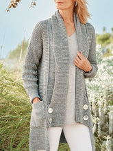 Load image into Gallery viewer, Lapel Long Sleeved Open Woven Wool Coat