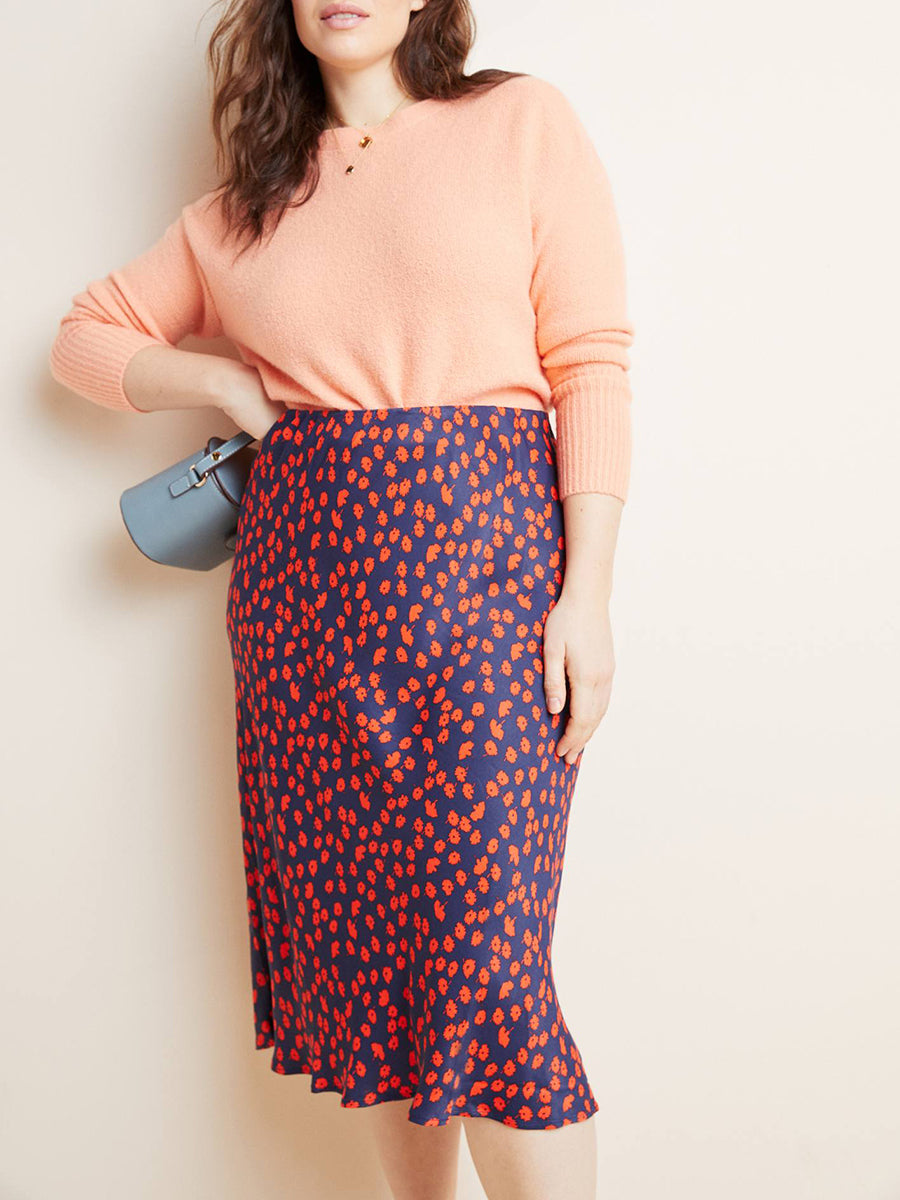 Plus Size A-line Small Floral Skirt