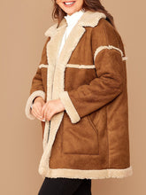 Load image into Gallery viewer, Plus Patch Pocket Faux Shearling Coat