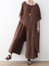 Load image into Gallery viewer, Fashion Casual Solid Color Round Neck Irregular Suits