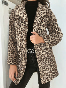 Lapel Cardigan Plush Slim Jacket