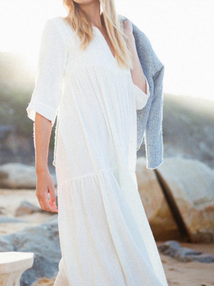 V-neck Casual Dress