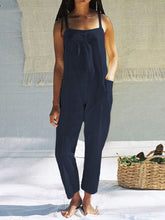 Load image into Gallery viewer, Women Cotton Jumpsuit Playsuit Overalls Summer Trouser