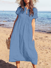 Load image into Gallery viewer, Short-sleeved Cotton and Linen Casual Dress