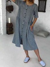 Load image into Gallery viewer, Cotton Linen Casual Dress