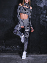 Load image into Gallery viewer, Sci-Fi Irregular Line Printed Tight Hip Yoga Pants