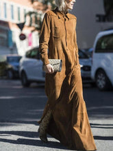 Load image into Gallery viewer, Fashion Pure Color Open Long Sleeves Maxi Dress