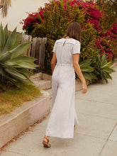 Load image into Gallery viewer, V Neck Lace-Up Linen Jumpsuit