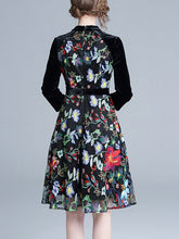 Load image into Gallery viewer, Slim Slim Collar Velvet Stitching Skirt