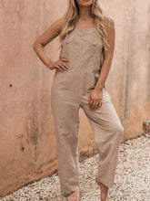 Load image into Gallery viewer, Women Chic Cotton Linen Overalls Casual Jumpsuit
