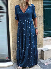 Load image into Gallery viewer, Bohemian Vintage Elegant Polka Dot Maxi Dress