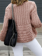 Load image into Gallery viewer, Pink Casual Crew Neck Loose Jacket Sweater