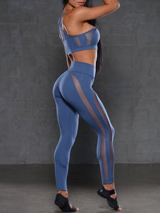 Slim Fit One Shoulder Yoga Sports Suit