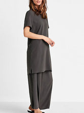 Load image into Gallery viewer, Round Neck Short Sleeve Trousers Loose Suit