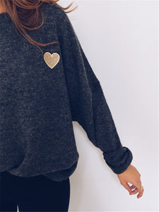 Heart-shaped Embroidered Sweater