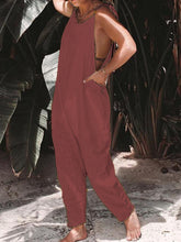Load image into Gallery viewer, Women Plus Size Casual Solid Sleeveless Jumpsuits