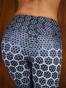 Mesh Circle Print Yoga Bottoming Sports Yoga Pants