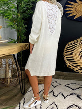 Load image into Gallery viewer, Simple Casual Loose V Neck Lace Sweater Dress